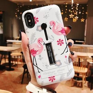 White IPhone Case with Flamingo 🦩 pattern